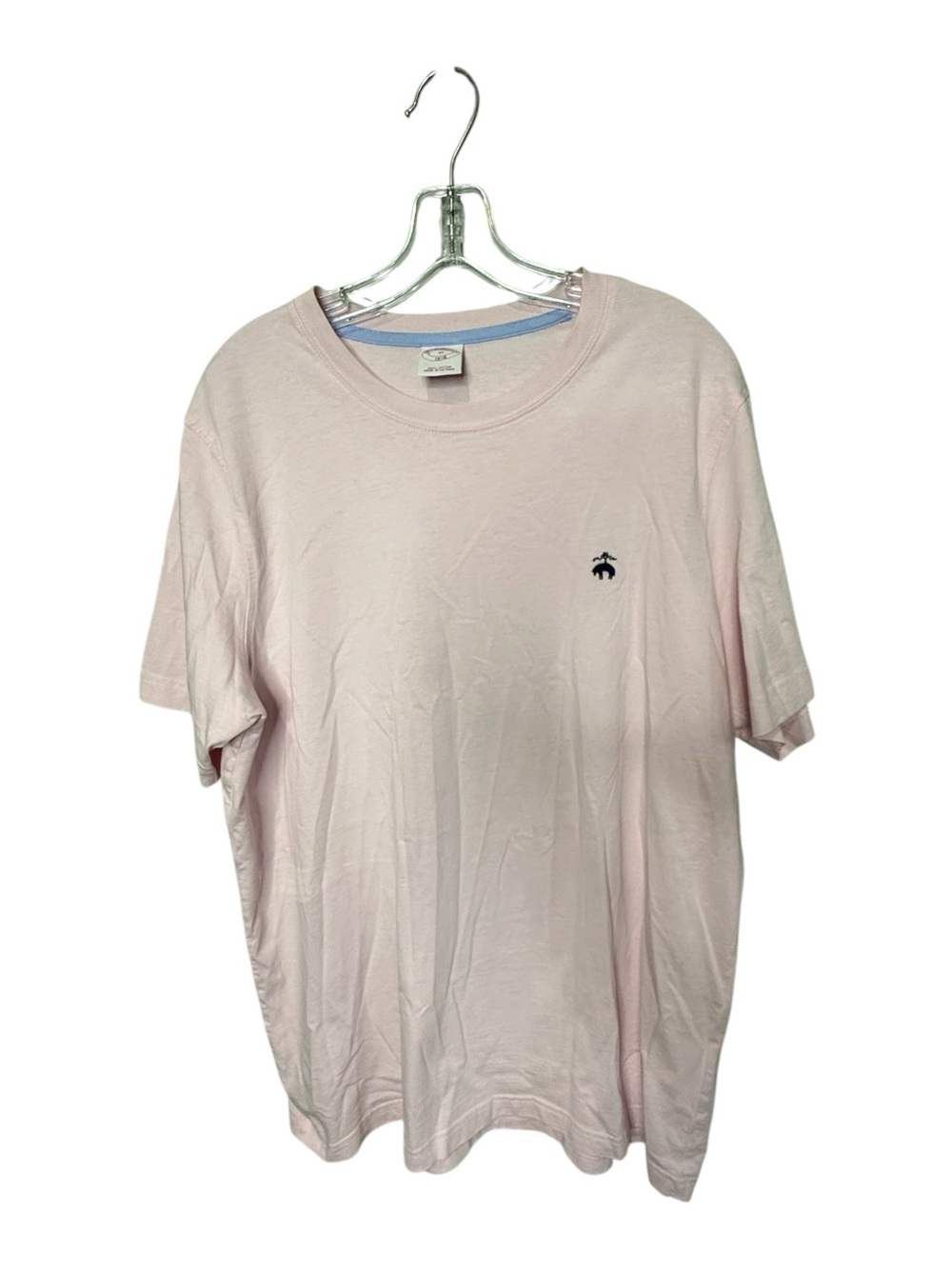 Brooks Brothers XL Pink Cotton Crewneck Short Sleeve T-Shirt Embroidered Logo